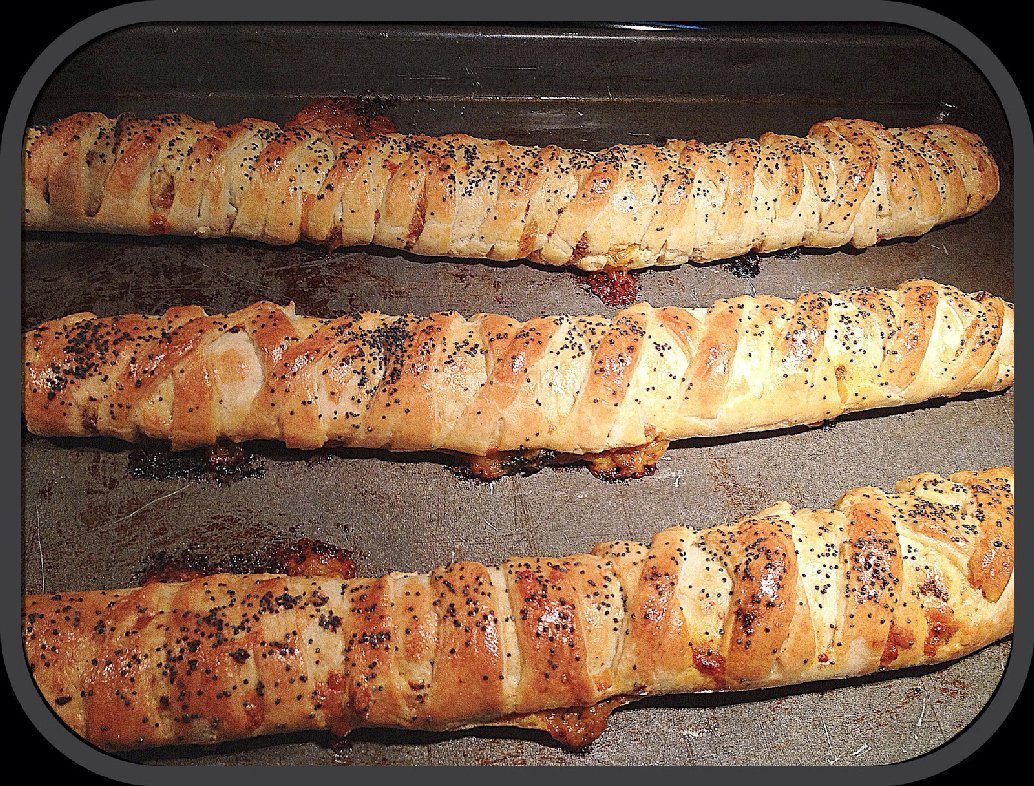 braided pastry logs